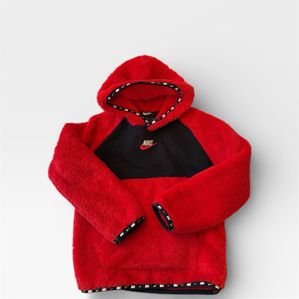 Nike Kids Red and Black Cozy Hoodie